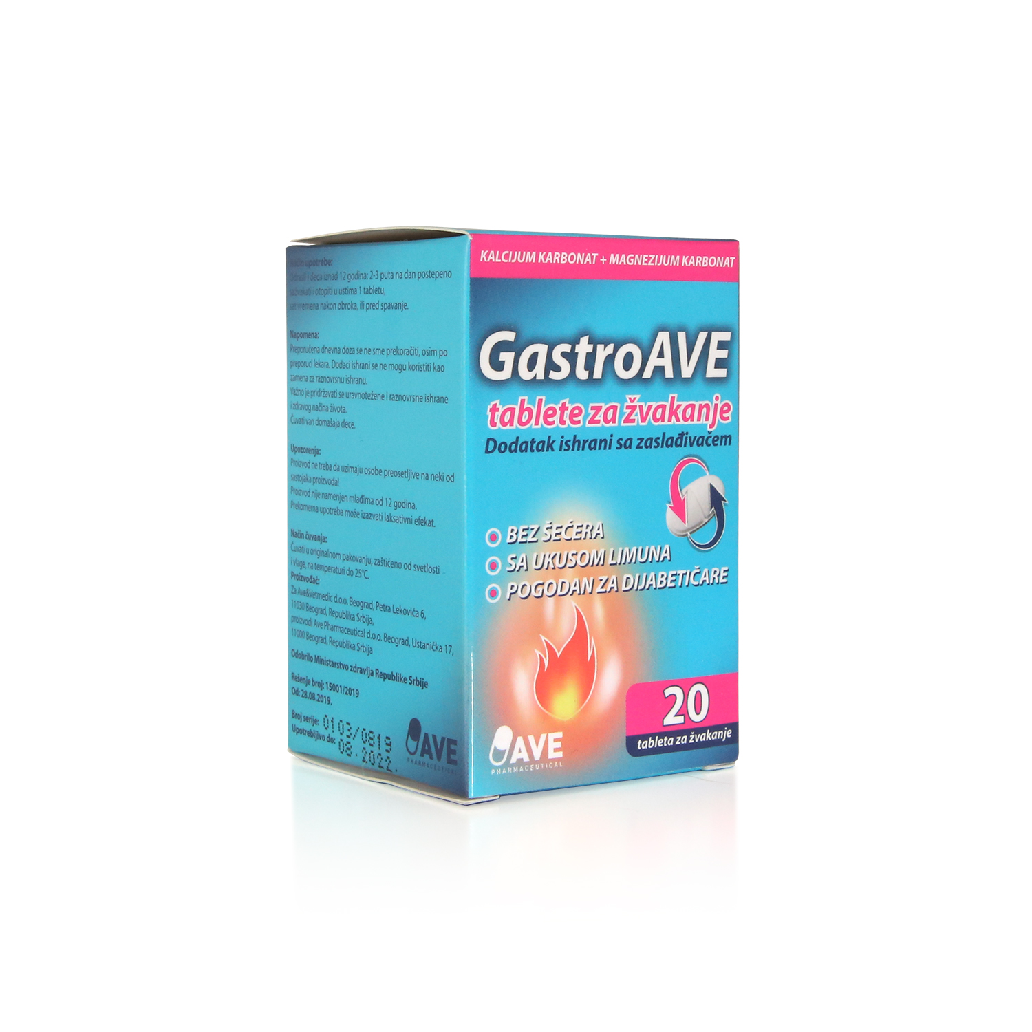 Gastroave (Ca+Mg karbonat) 20tbl - Slika 3